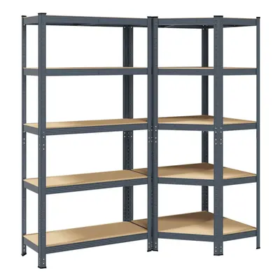 vidaXL Piece 5-Layer Shelves Set Anthracite Steel&Engineered Wood