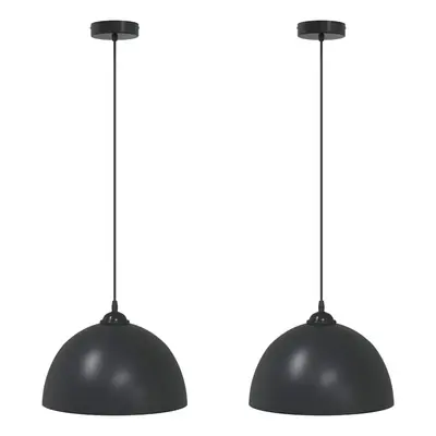 vidaXL Pendant Lamps pcs Height Adjustable E27 Black Ã cm Metal