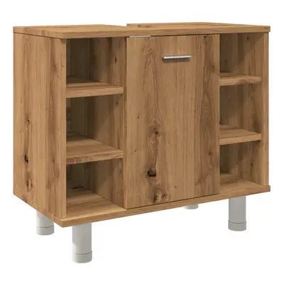 (artisan oak) vidaXL Bathroom Cabinet Cupboard Storage Rack Sink Cabinet Engineered Wood