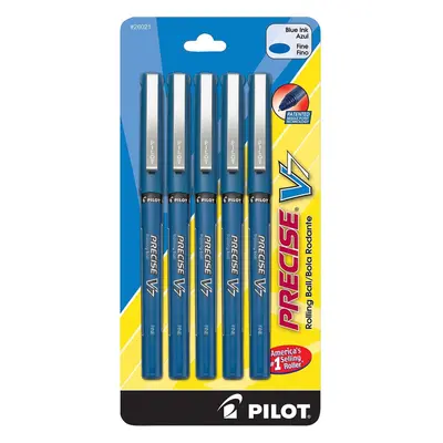 Pilot Corporation Roller Ball Pen Nonrefillable Fine Point 5/PK Blue