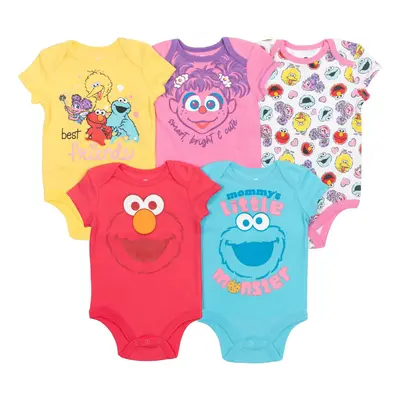 Sesame Street Elmo Cookie Monster Big Bird Infant Baby Girls Pack Cu