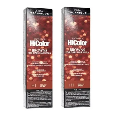 (H1 - (2pks)) H1 Coolest Brown L'Oreal Excellence HiColor Browns for Dark Hair Only