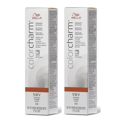 (5WV (Gel) - 2pcs) Wella Color Charm 5WV Cinnamon Permanent Gel Haircolor