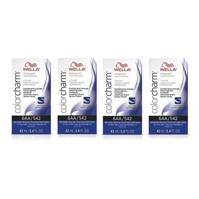 (6AA - pack of 4) Wella 12A Frosty Ash Color Charm Permanent Liquid Haircolor & Developer (Vol. 