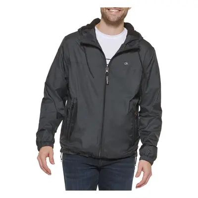 Calvin Klein Mens Hooded Windbreaker Black X-Large