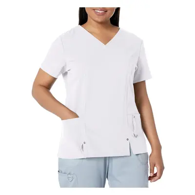 Dickies Women's Xtreme Stretch V-Neck Scrubs Shirt White Small