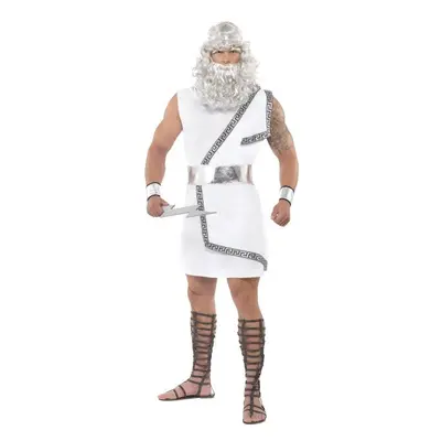 Smiffy's Men's Zeus Costume, Toga, Belt, Headband, Arm Cuffs And Lightning - costume zeus mens t