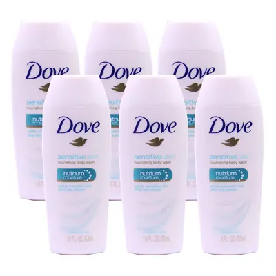 Dove Sensitive Skin Nourishing Body Wash Nutrium Moisture 1.8 Ounce (Pack of 6)