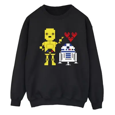 (S, Black) Star Wars Womens/Ladies Heart Robot Sweatshirt