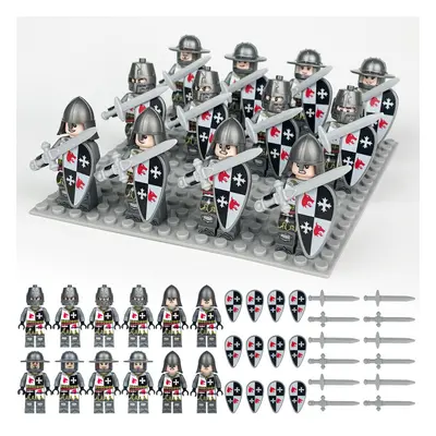 (12PCS Medieval Knights-E) 84PCS Medieval Knights Military dragon soldiers building blocks of an