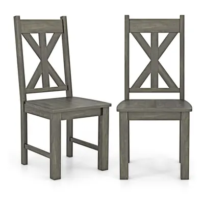 Wooden Dining Chairs Kitchen Chair Set of w/ Rubber Wood Frame