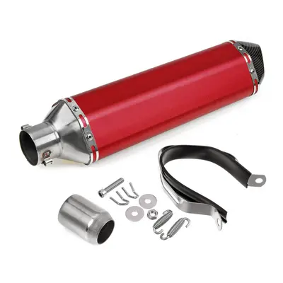 (Red) 38-51mm Universal Motorcycle Signal Outlet Exhaust Muffler Tail Pipe Kit