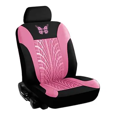 (Pink - Pcs) Universal Car Seat Covers Protector Cushion Front Rear 3D Butterfly Pattern