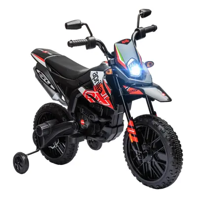 AIYAPLAY 12V Kids Motorbike Aprilia Licenced with Training Wheels, Red