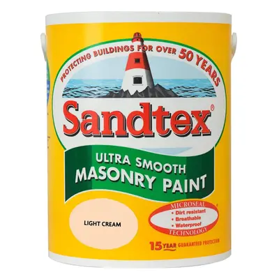 Sandtex 5L Smooth Masonry Paint Light Cream