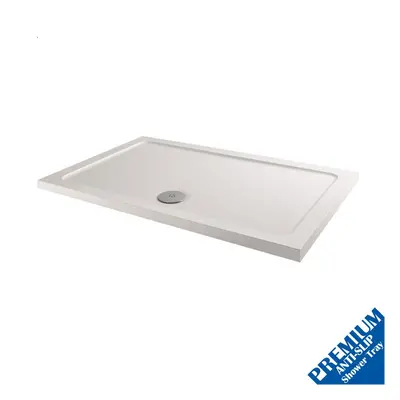 1200x700mm Shower Tray Rectangular Low Profile Premium Anti-Slip FREE Waste