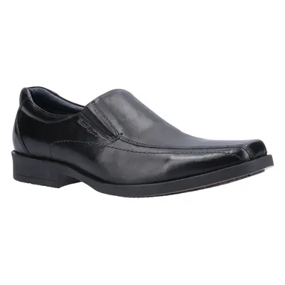 (Black, (Adults')) Hush Puppies Brody Leather Men's Black Slip-On Shoes