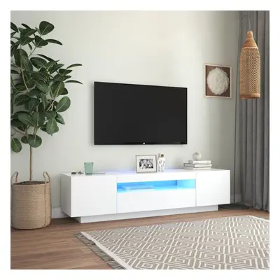 vidaXL TV Cabinet with LED Lights White 160x35x40 cm Hifi Cabinet TV Unit