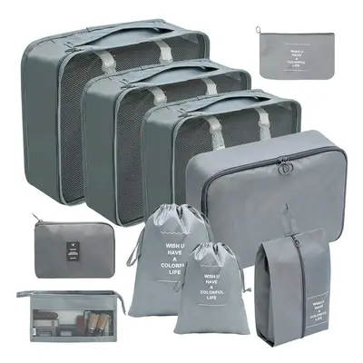 (Makeup digital piece set in gray, suit) Hot Selling Amazon Waterproof Travel Storage Bag Set Of