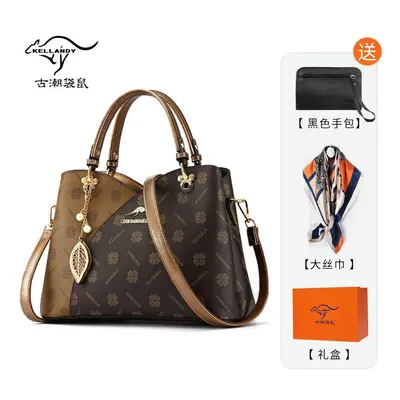 (Bronze (handbag+scarf+gift box)) Mother's Day Gift Mother's Bag Middle -Aged Handbody Bags Laoh