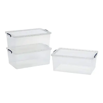 Really Useful Products Litre Box, Nestable Clear, Transparent Clear, Pack of in Card