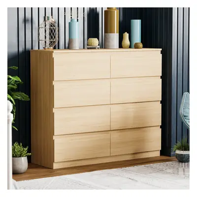 (Pine) Denver Drawer Chest Wide Bedroom Garment Storage