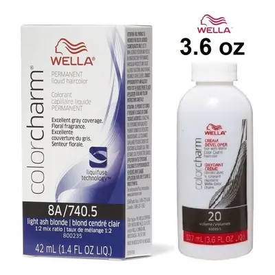 (8A + Dev (Vol. 20) 3.6oz) Wella 12C Ultra Light Blonde Color Charm Permanent Hair Colour