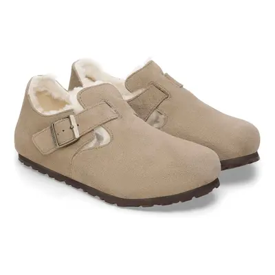 (Brown, 4.5 (Adults')) Birkenstock London Shearling Suede Women's Taupe Shoes