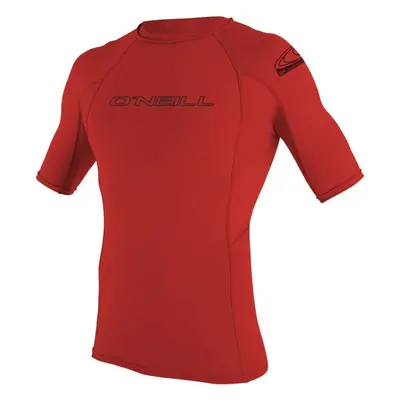 O'Neill Men's Basic Skins UPF 50+ Short Sleeve Rash Guard Red Small