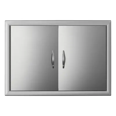 VEVOR BBQ Access Door 28W X 19H Inch, Double BBQ Door Stainless Steel Silver, Outdoor Kitchen Do