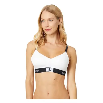 Calvin Klein Women's Cotton Lightly Lined Bralette White Large