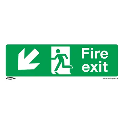 Sealey Worksafe® Fire Exit (Down Left) Safety Sign, Rigid Plastic - Pack of SS34P10