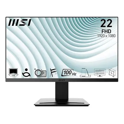 MSI PRO MP223 22.3 Inch Monitor, Full HD (1920 x 1080), 100Hz, VA, 4ms, FreeSync, HDMI, VGA, Ant