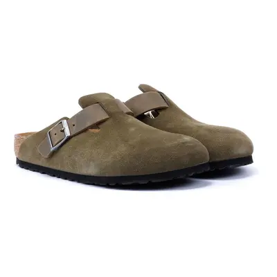 (Green, 7.5 (Adults')) Birkenstock Boston Suede Thyme Clogs