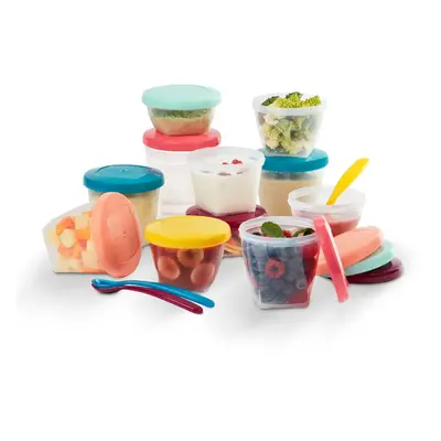 Babybols Multiset baby food storage containers, weaning pots - x ml x ml x ml and 3x Soft Spoons