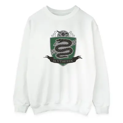 (5XL, White) Harry Potter Mens Slytherin Chest Badge Sweatshirt