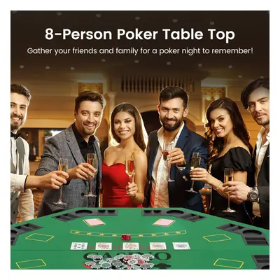 8 Player Foldable Texas Holdem Poker Table Topper with Carrying Bag