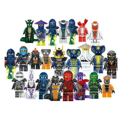 24 Pcs Ninjago Lego Mini Figures Master Building Blocks Toys Collection Display Tabletop Toy for