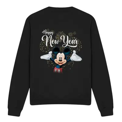 (M, Black) Disney Unisex Adult Mickey Mouse New Year Sweatshirt