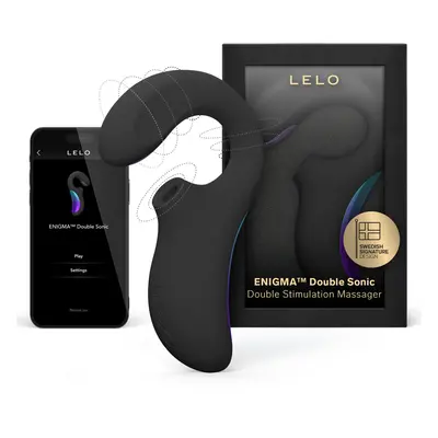 (Black) LELO ENIGMA Double Sonic Female Triple Stimulation Massager With Bluetooth App