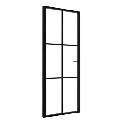 vidaXL Interior Door Barn Door Sliding Door ESG Glass and Aluminium Black