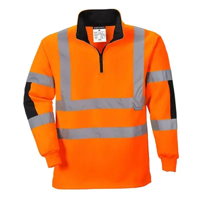 (4XL, Orange) Portwest Mens Xenon Hi-Vis Safety Rugby Shirt