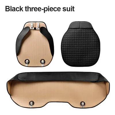 (black full set) SEAMETAL Universal Flax Car Seat Covers Front Rear Breathable Linen Cushion Ant