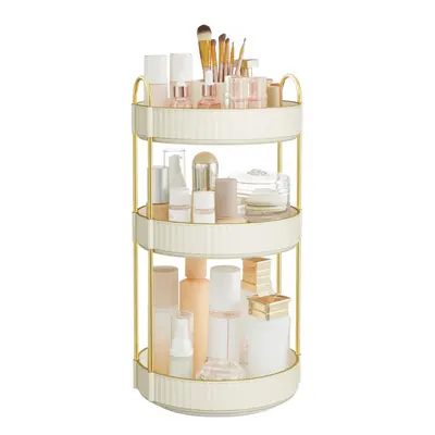 Makeup Organiser Rotating, 3-Tier Round Skincare Organiser, Customisable, Toiletries Cosmetics O