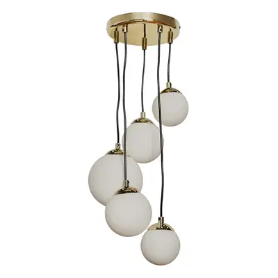 Beauworth Brushed Gold Way Ceiling Light with opal Glass Shade + x 3W G9 LED Bulb