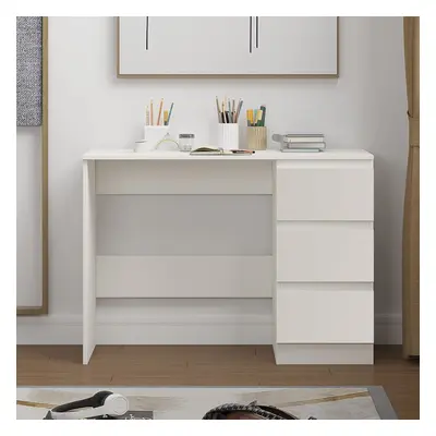 (Matt White) Narvik Dressing Table/Desk with Drawers - Modern