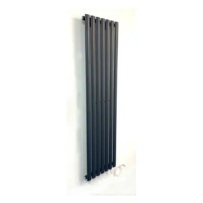 (480mm, Anthracite) Electric Oval Tube Radiators x 480 Vertical Column Radiator