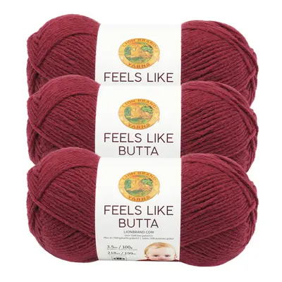 Lion Brand Yarn Feels Like Butta Cranberry Pack