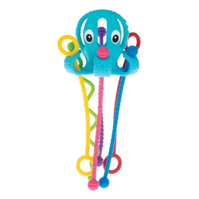 Nuby Silicone Octopus Sensory Toy with Bright Colored Silicone Textured Cords for Tactile Develo