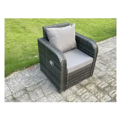 Fimous Single Reclining Rattan Arm Chair Adjustable Sofa Patio Outdoor Garden Furniture